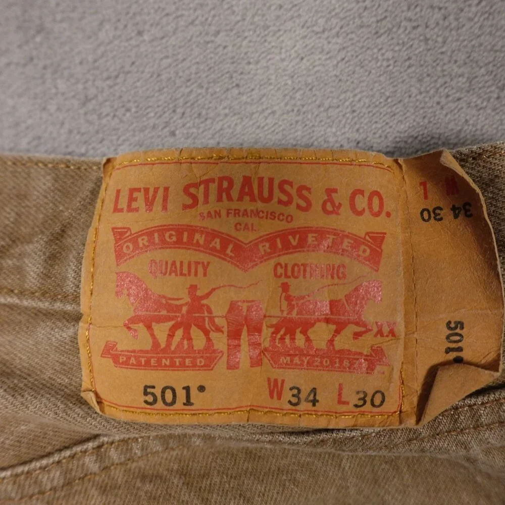 Levi's Jeans 501‎ Original Fit Straight Men's 34x30 khaki tan
